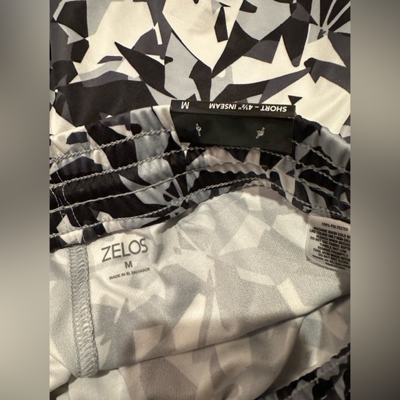 ZELOS Gray and Black Patterned Shorts size medium new - Picture 4 of 7